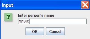 Enter person's name