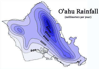 o'ahu rainfall map