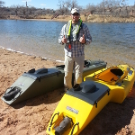 Matt Acre with his jet-powered kayaks